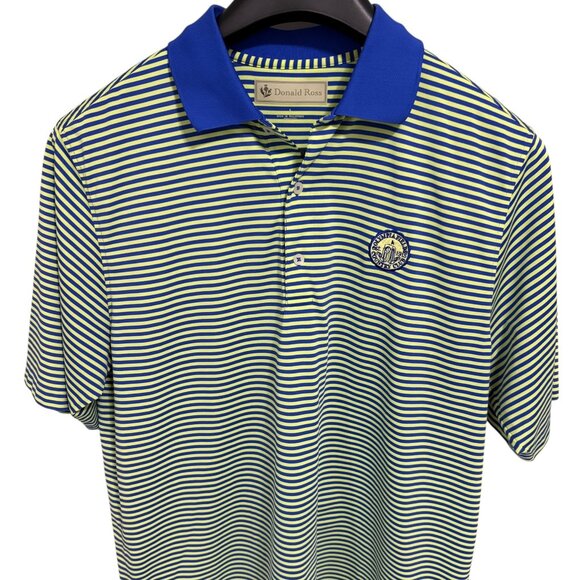 Donold Ross Golf Polo Shirt Mens Large Striped Olympia Fields Logo - Picture 1 of 6